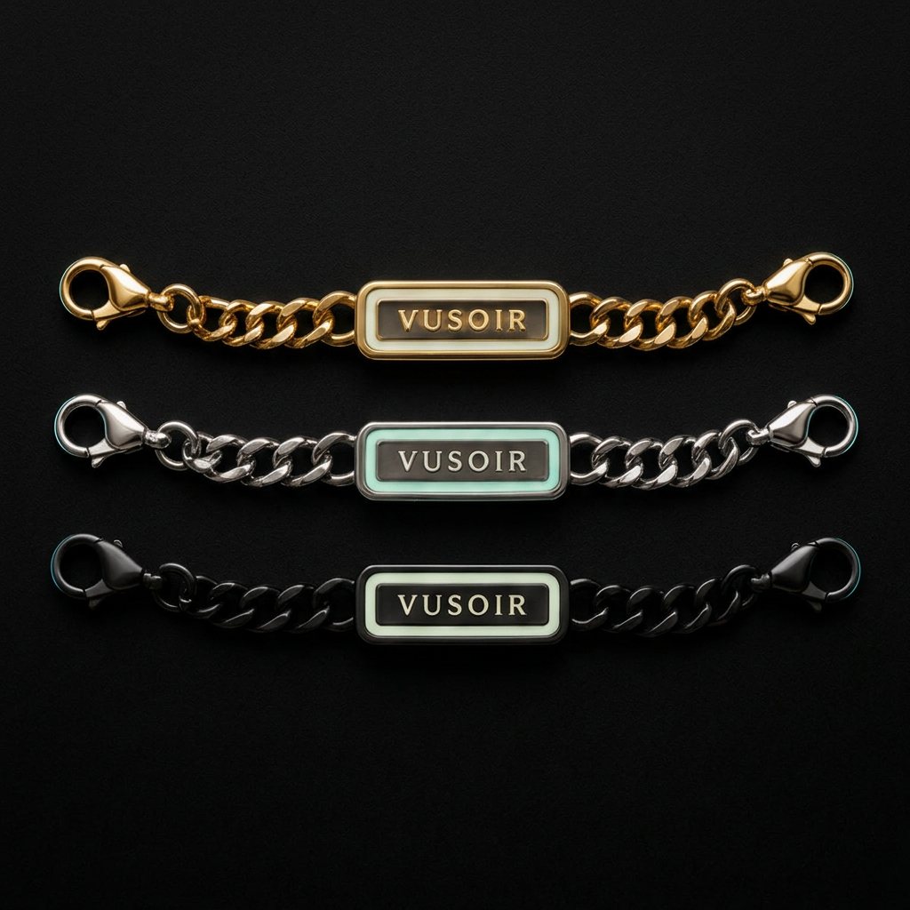 After Dark glow lace chains in Gold, Silver and Matte Black