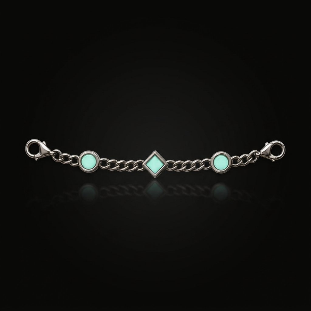 Silver glow shoe chain