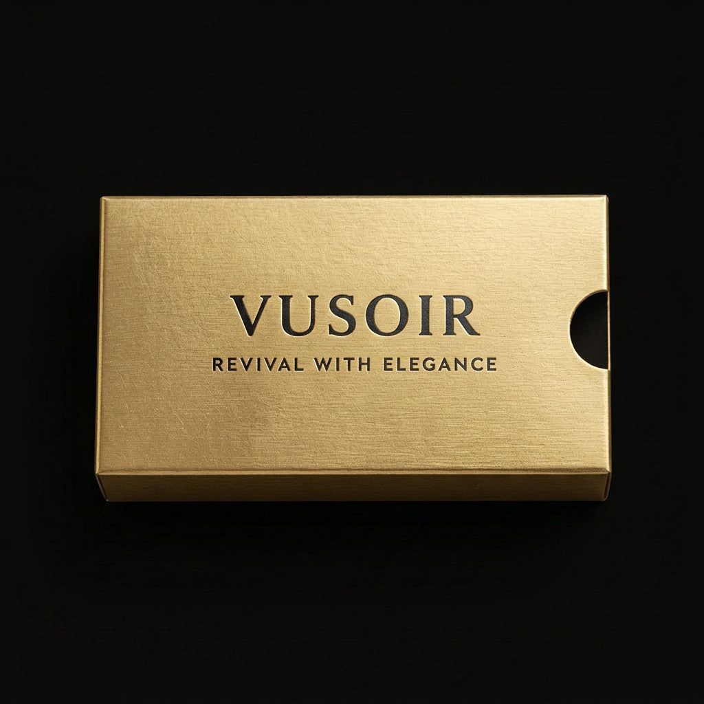 VUSOIR Charm Gift Box in gold, closed